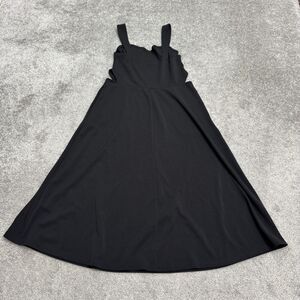 Free Press A-Line Fit & Flare Cut Out Midi Dress Womens Medium Black Sleeveless